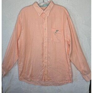 Castaway Shirt Men's Large 100% Linen Button Up Nantucket Island Preppy Beach